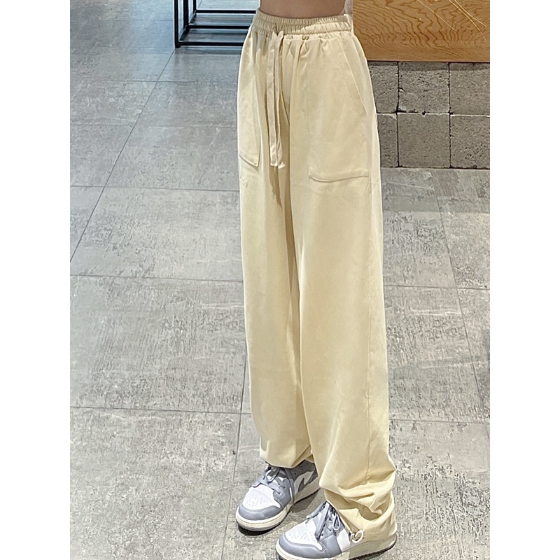 Quần dài SUXI lưng cao đơn giản phối dây rút thời trang trẻ trung cho nữ