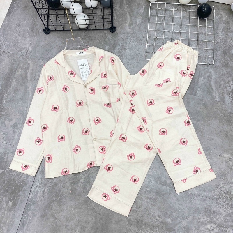 Bộ Pijama Chất Tuyết Nhung Mặc nhà nữ hoạ tiết Xinh Đồ Ngủ Thu Đông