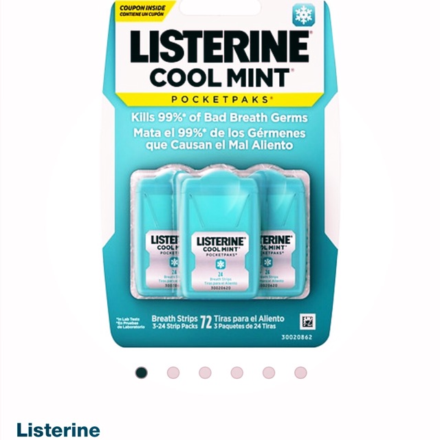 ( Có Bill mua hàng tại Mỹ) Miếng Ngậm thơm Miệng LISTERINE POCKETPAKS vỉ 3 hộp (hộp 24 miếng) hàng Mỹ