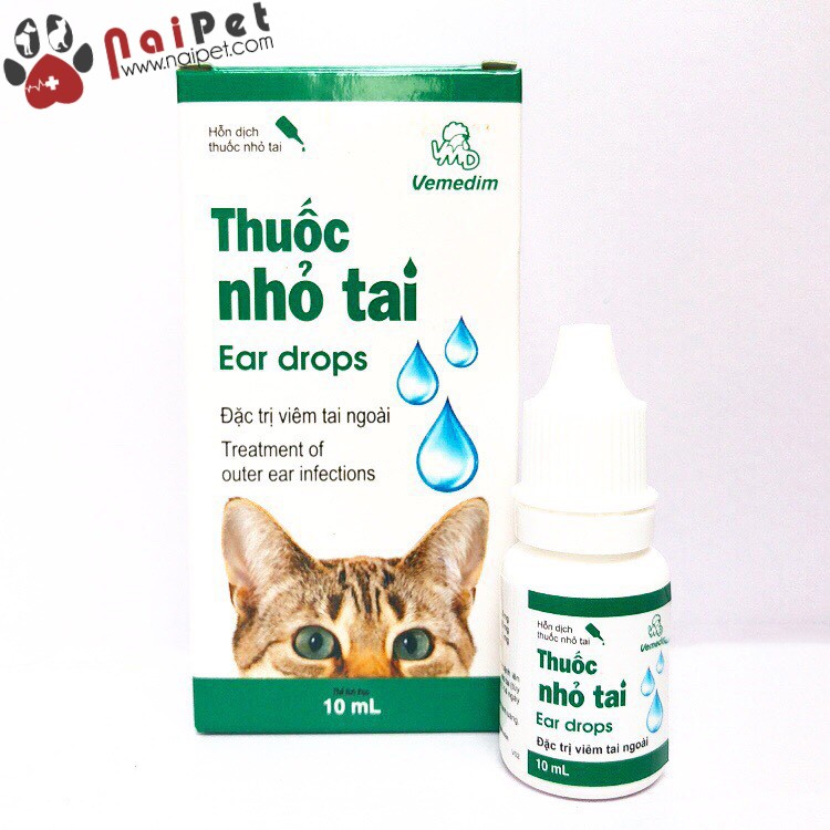 Nhỏ Tai Chữa Viêm Tai Ngoài Do Nấm Cho Chó Mèo Vemedim 10ml