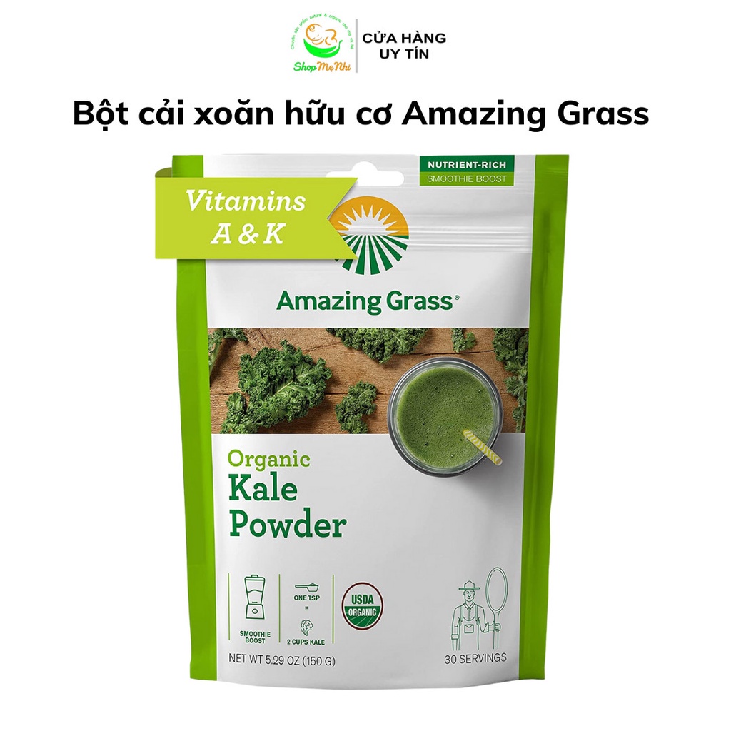Bột rau cải Kale hữu cơ Amazing Grass Organic Kale Powder 150g.