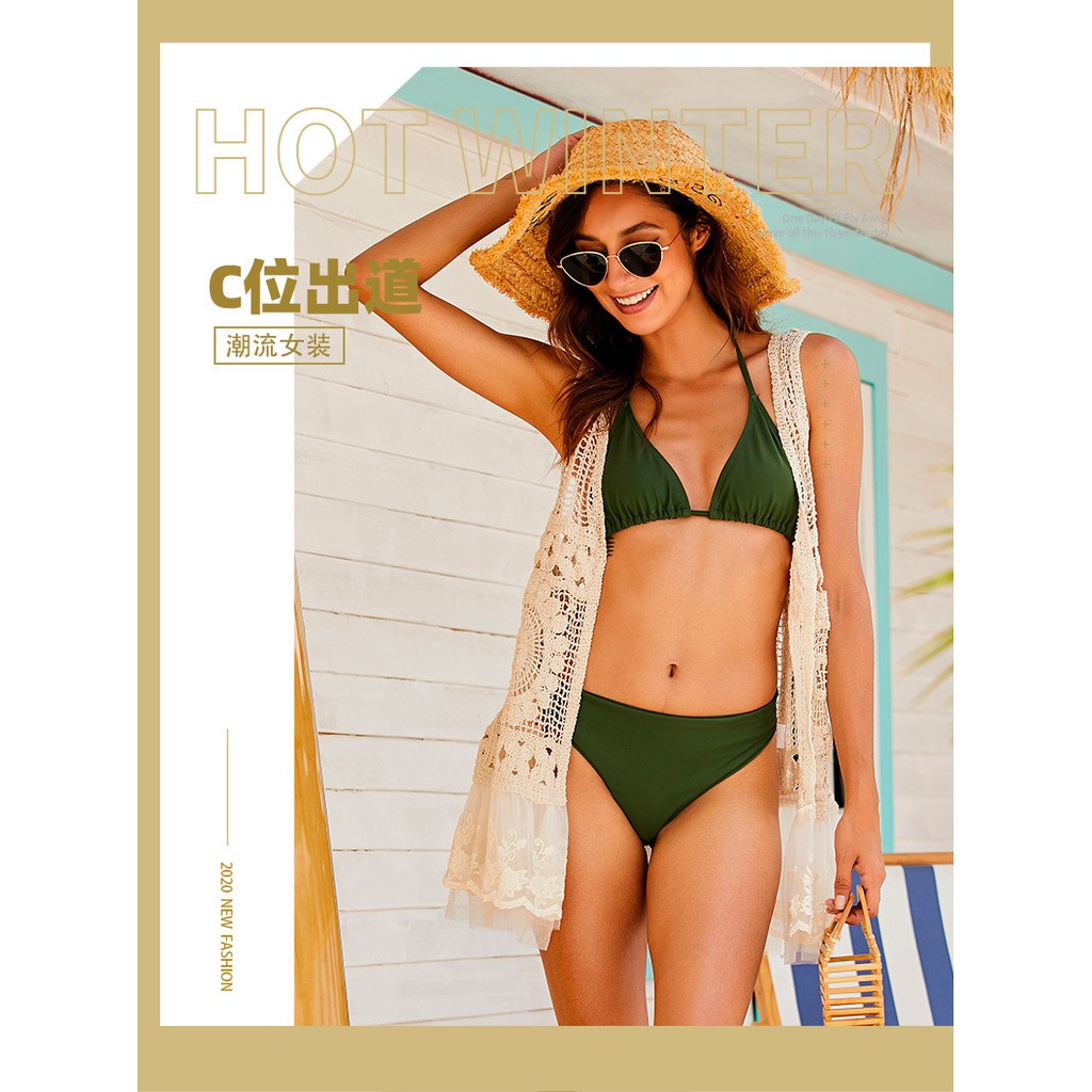 Áo Khoác Bikini Đan Móc Phong Cách Bohemian Âu Mỹ Mới Gợi Cảm 2021