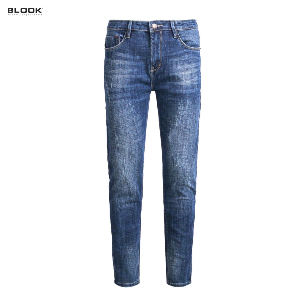 Quần Jeans BLOOK form slimfit ống đứng , không rách co giãn mã 30159 màu Xanh Denim [ HÌNH THẬT)