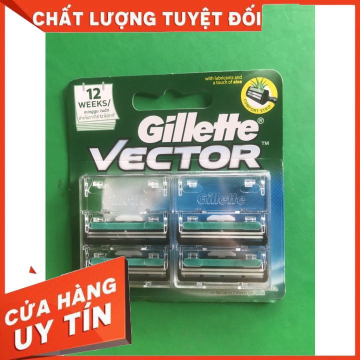 [chính hãng ]   lưỡi cạo  gillette  vector 4 cái ,2cai  cán cạo gillette vecttor   dành cho nam giớ  không gây chầy xước