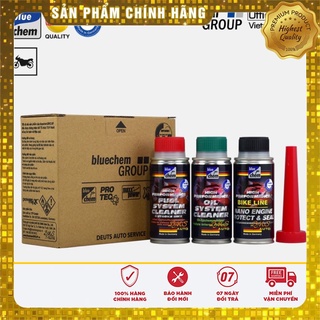 Bộ 3 sản phẩm làm sạch và bảo vệ động cơ xe máy Blue Chem