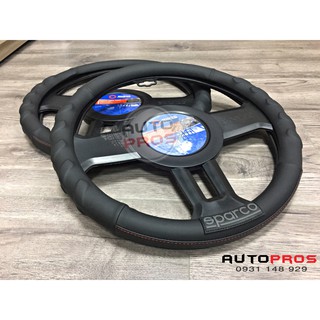 Bọc vô lăng Sparco SPC1117BK (Đen viền chỉ đỏ)