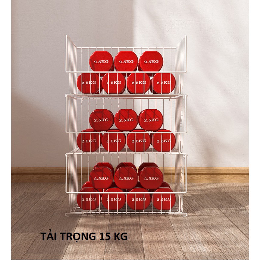Rổ Đựng Quần Áo Khung Thép Cao Cấp -  Rổ Đựng Đồ Chịu Lực Tốt, Chịu Tải 12 Kg Gọn Gàng