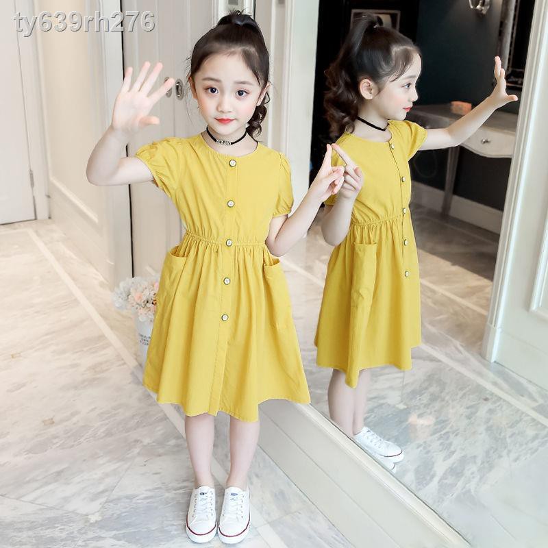 quần áo trẻ emquần bò bé gái❃❇✉đầm bé gái 2021 kiểu mới ngoại cotton mùa hè công chúa váy trẻ em trung niên