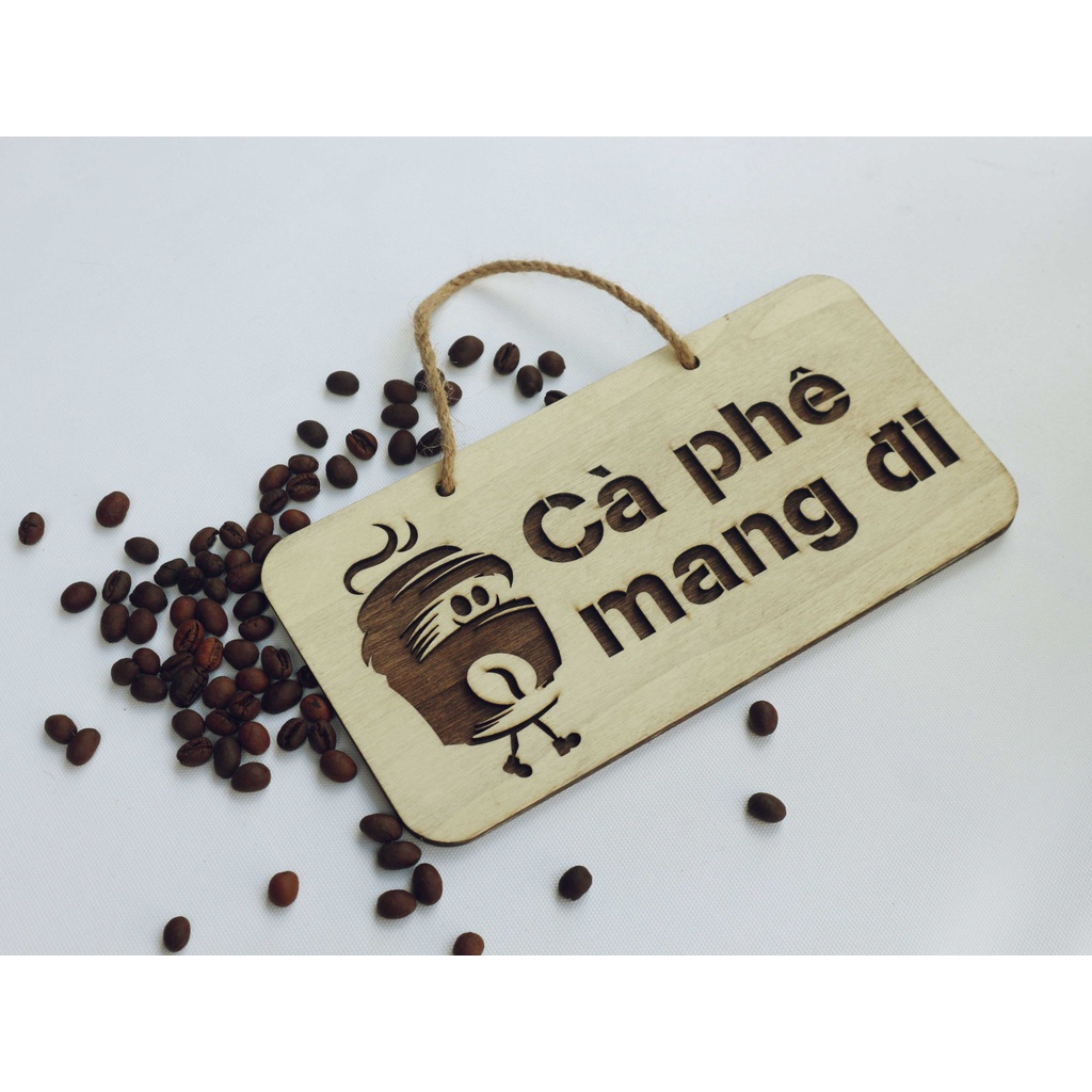 Bảng gỗ trang trí chữ COFFEE, Bảng hiệu decor quán, shop...nội dung theo yêu cầu sang trọng và bắt mắt