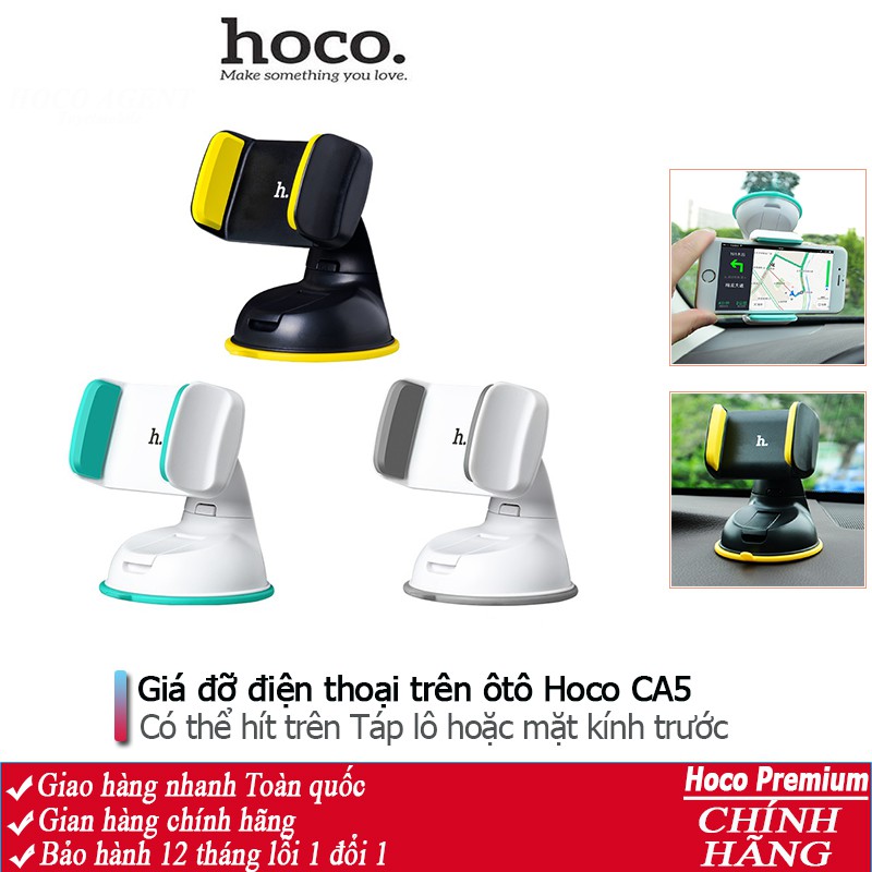 Giá đỡ điện thoại trên ôtô Hoco CA5 kẹp đặt trên bảng điểu khiển hoặc kính chắn gió - Chính hãng