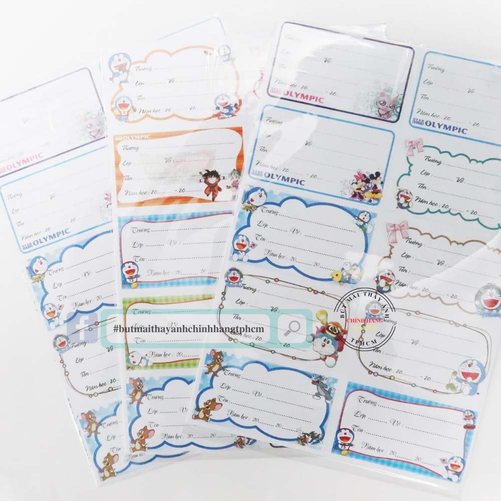 100 nhãn tập học sinh ô lớn có keo