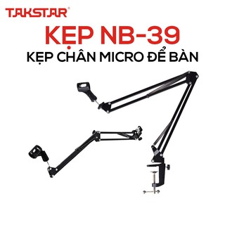 Chân kẹp NB-39- kẹp micro- kẹp để bản, thép không gỉ, xoay chuyển linh động- gia micro