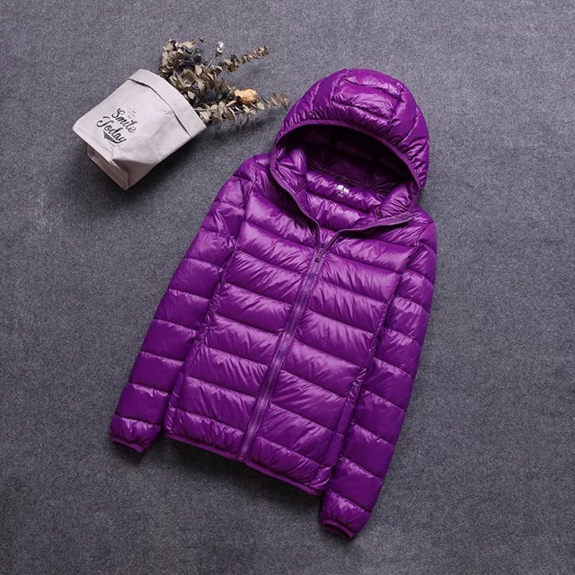 Áo phao lông vũ cho nữ siêu nhẹ loại có mũ | BigBuy360 - bigbuy360.vn