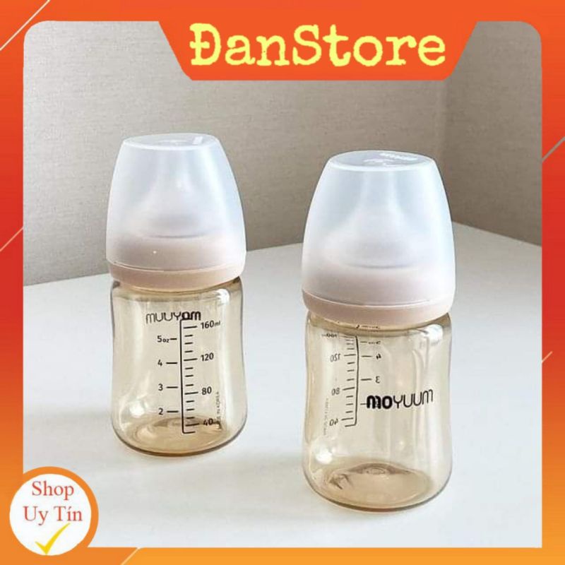 Free Ship- Bình sữa Moyuum Chính hãng Hàn Quốc, bình sữa Moyuum 170ml 270ml hỗ trợ đổi núm tại HcM, phụ kiện ống hút moy