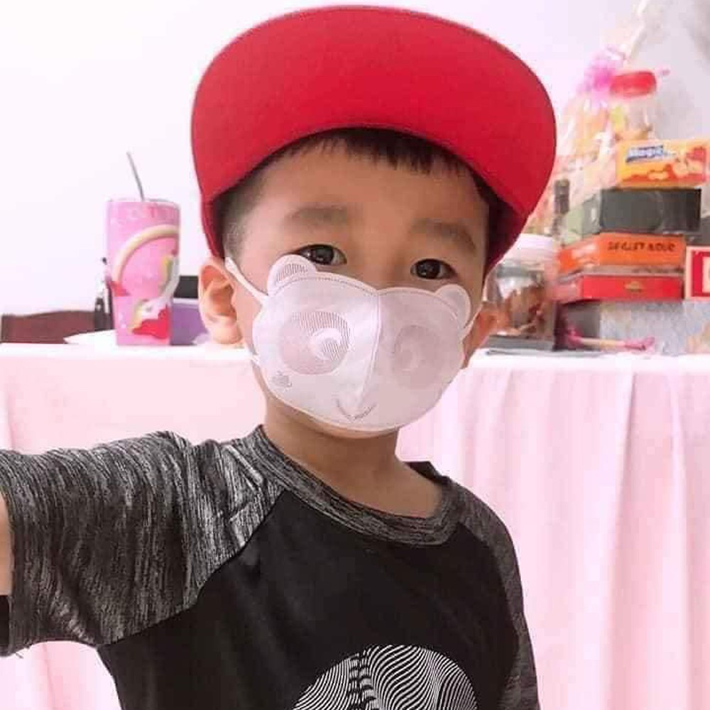 Hộp 10 Khẩu trang cho bé 1-3 tuổi mầm chồi lá 3D hình gấu kháng khuẩn cao cấp, hình ngẫu nhiên