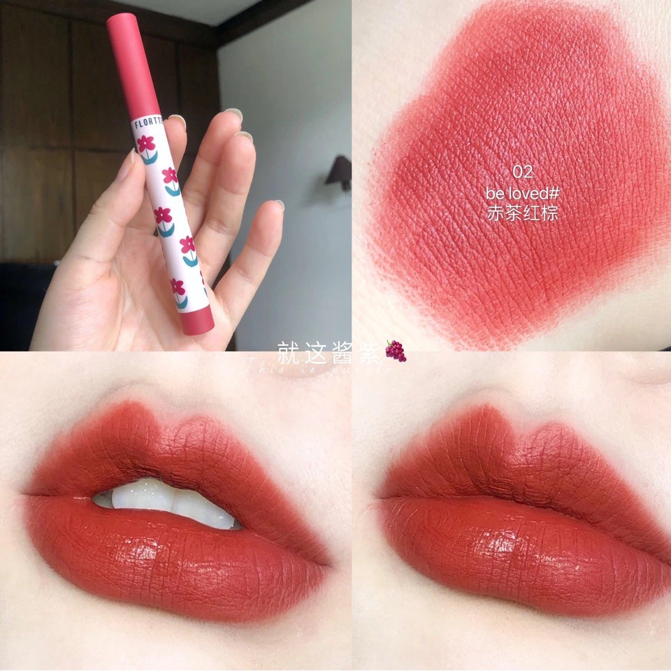 (hàng Mới Về) Son Môi Dạng Bút Lên Màu Đẹp Thiết Kế Vỏ Họa Tiết Hoa Xinh Xắn | BigBuy360 - bigbuy360.vn