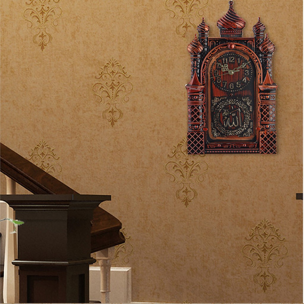 Đồng hồ treo tường trang trí tạo hình nghệ thuật phong cách đạo Hồi độc đáo