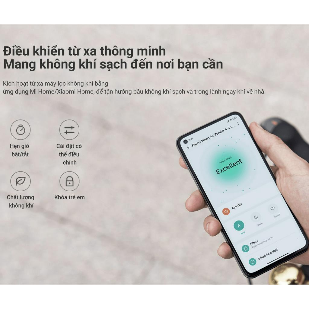 Máy Lọc Không Khí Xiaomi Mi Air Purifier 4 Compact - Bản Quốc Tế Phù Hợp Diện Tích Dưới 30 m2