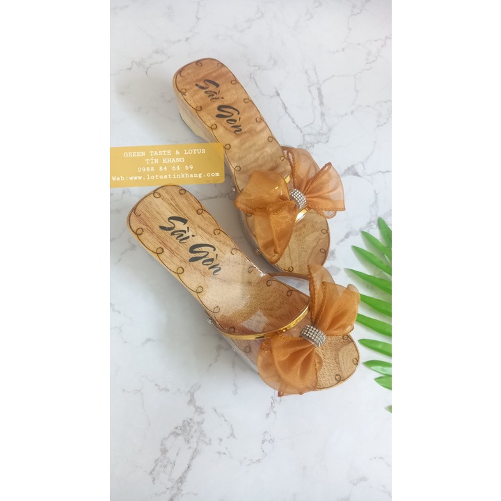 Guốc Gỗ Cao Gót Quai Nơ Xinh Xắn Sang Trọng-Guốc Mộc | Shopee Việt Nam