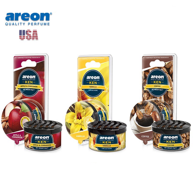 Sáp Thơm Nước Hoa Ô Tô AREON Khử Mùi Xe Hơi Cao Cấp - Areon KEN Chính Hãng Nhập Khẩu Bulgaria (Đủ mùi)