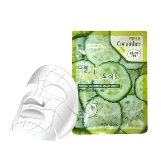 Bộ 10 miếng mặt nạ dưỡng da trắng sáng Dưa Leo 3W Clinic Hàn Quốc