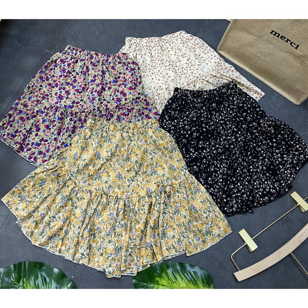 Chân váy hoa nhí vintage, chân váy ngắn siêu xinh | BigBuy360 - bigbuy360.vn