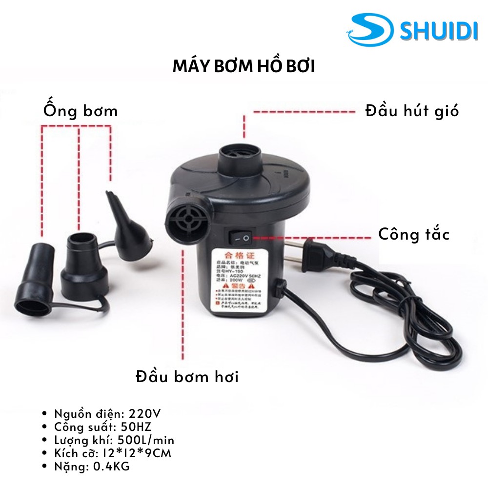 [Mã SR14MAY5 giảm 20K đơn 50K] Bơm điện đa năng SHUIDI 8218