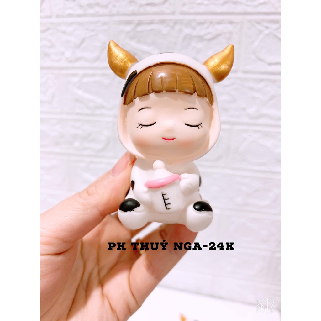 5 Em bé trâu trắng đen (nhựa)
