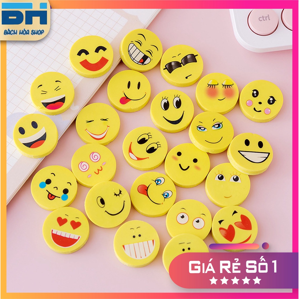 Combo 03 Cục gôm mặt cười vui nhộn, gôm tẩy bút chì cute - Đồ dùng học tập không thể thiếu cho bé