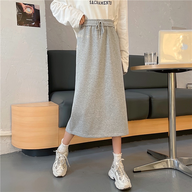 SUXI Chân Váy Form Rộng Màu Sắc Đơn Giản Cho Nữ