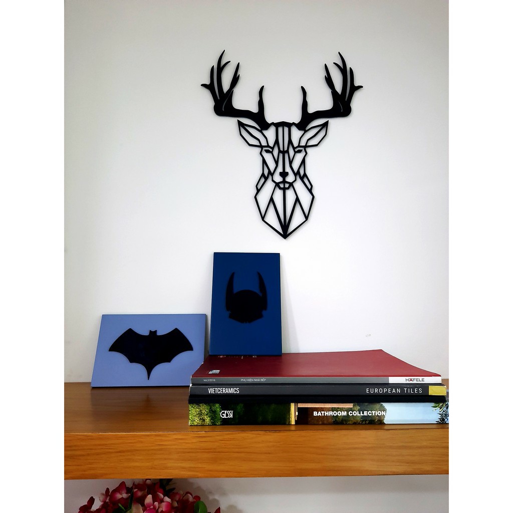✔️Dán tường trang trí | Decor dán tường Đầu hươu treo tường