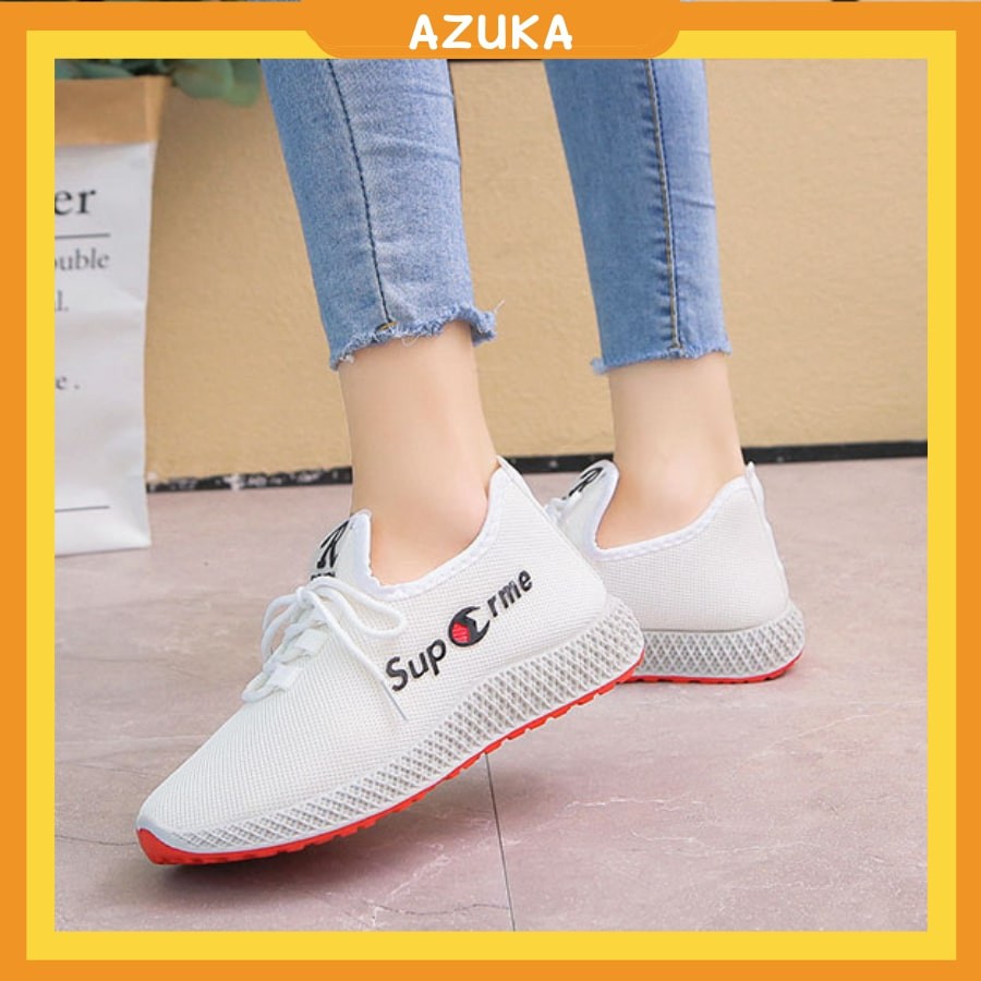 Giày thể thao nữ đế bằng giá rẻ sneaker nữ trắng đen ulzzang cao cấp hot trend AZUKA - M16