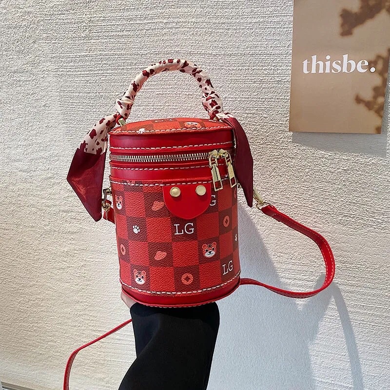 M35_Túi PU Hình Tròn DIY Tự May Handmade