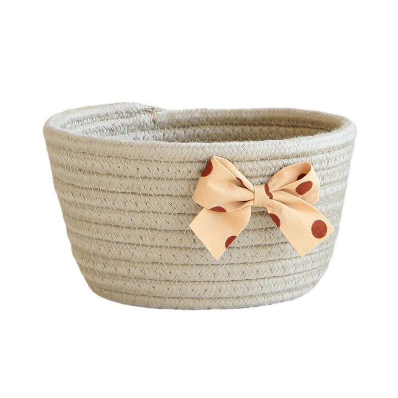 Giỏ Đựng Đồ Bằng Dây Cotton Bện Thủ Công Phong Cách Bắc Âu Đơn Giản Sắp Xếp Gọn Gàng Cho Nhà Tắm