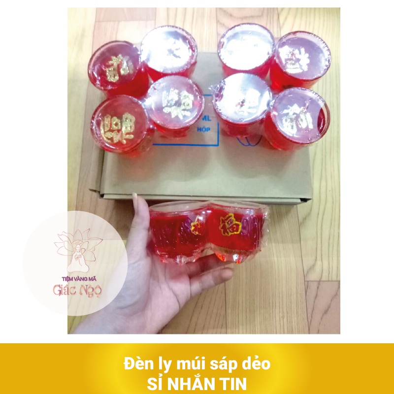 ĐÈN CẦY LY MÚI / ĐÈN SÁP DẺO RAU CÂU - VÀNG MÃ GIÁ RẺ SỈ LẺ