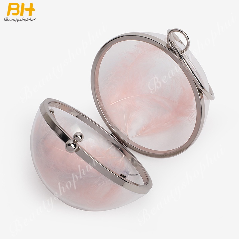 Túi Đeo Chéo Hình Tròn Trong Suốt Bằng Acrylic Đựng Thức Ăn Cho Nữ
