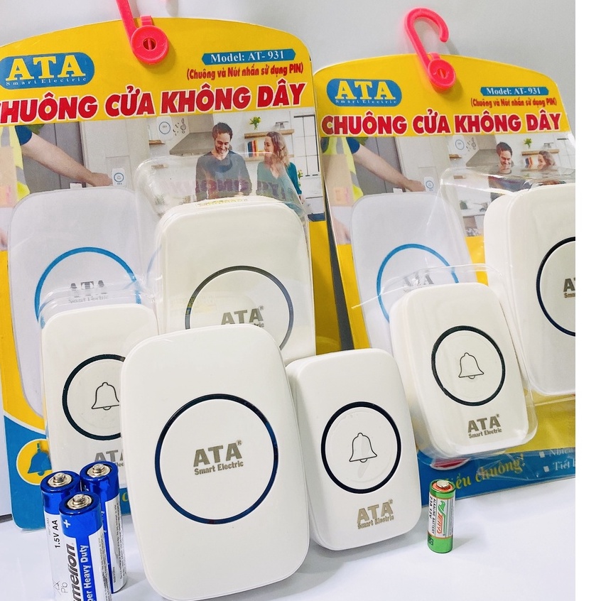 CHUÔNG CỬA KHÔNG DÂY DÙNG PIN ATA .Hàng Chính Hãng BH12 tháng