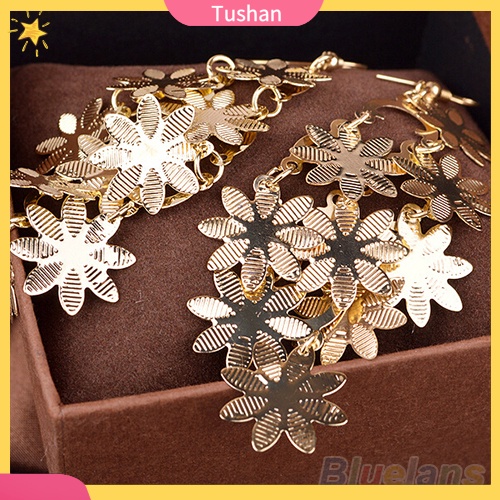 Bông Tai Hợp Kim Hình Hoa Tuyết Nhiều Lớp Phong Cách Cổ Điển