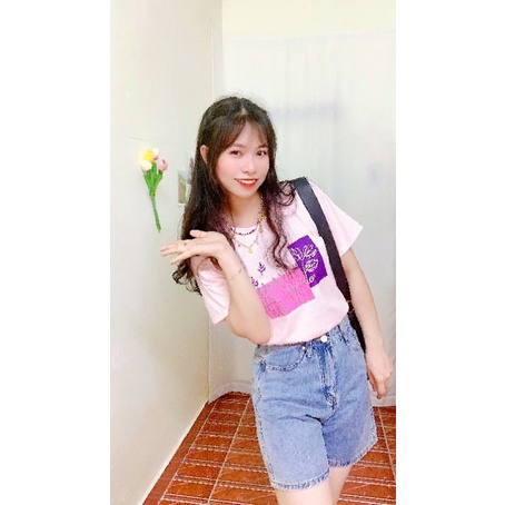 Áo thun nữ cotton hoa cỏ nhẹ nhàng nữ tính giá rẻ kiểu basic đơn giản