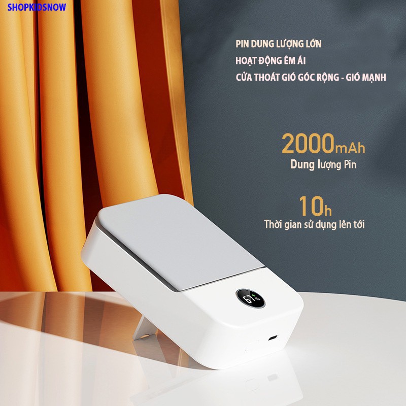 [FREESHIP] Quạt mini, quạt USB, đeo cổ cầm tay thích hợp dùng ngoài trời. Hiển thị dung lượng PIN | BigBuy360 - bigbuy360.vn