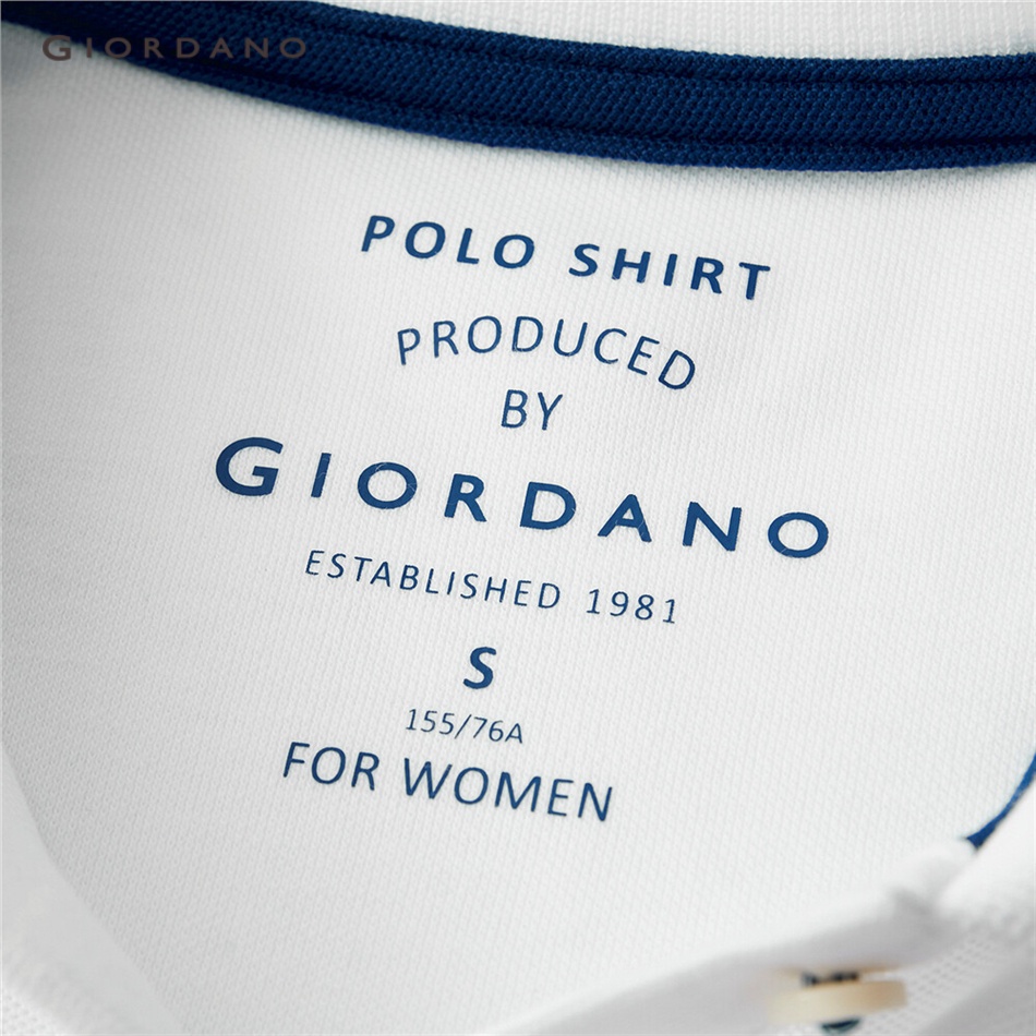 Áo polo GIORDANO 05311399 vải pique thời trang dành cho nữ