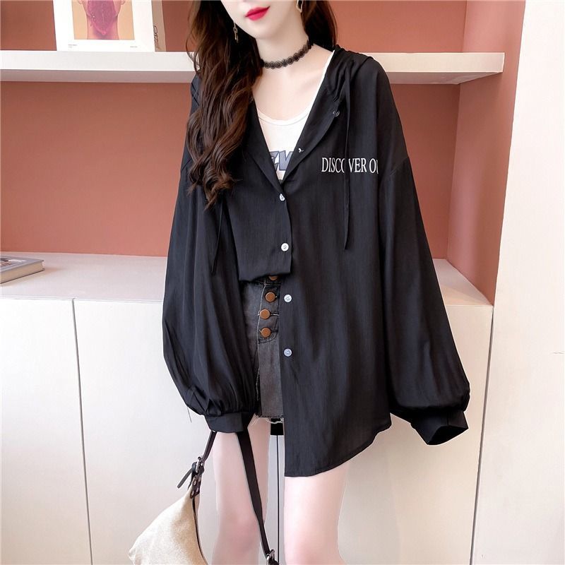 Áo Khoác Dài Tay In Hình Phong Cách Hàn Quốc 185245 Áo Hoodie Chống Nắng Dáng Rộng Vải Lụa Mát Mỏng Thời Trang Cao Cấp