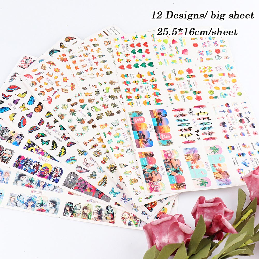 Miếng Dán Trang Trí Móng Tay Nghệ Thuật Họa Tiết Dễ Thương