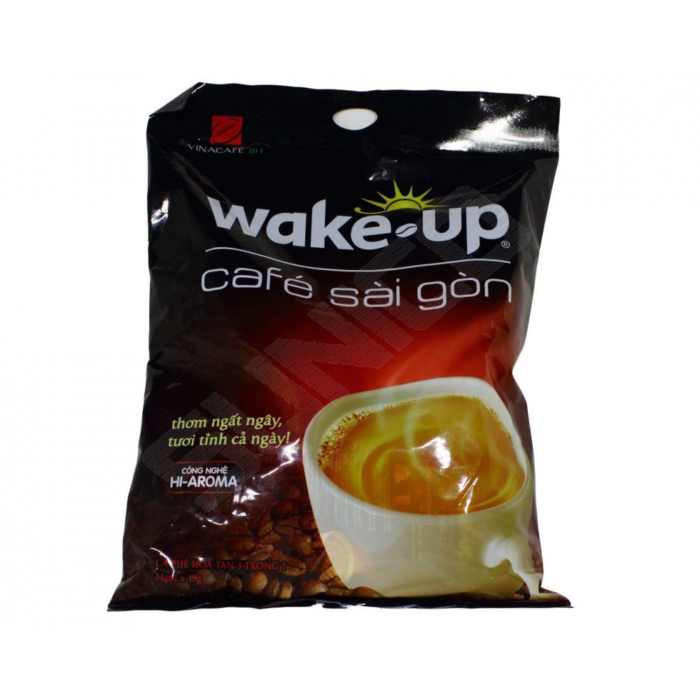 (1 bịch / 24 gói 19g) cafe hòa tan wake up sài gòn