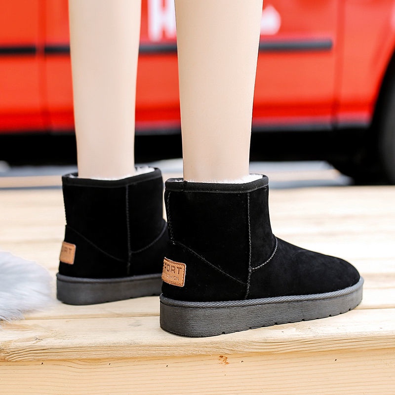 Giày đi tuyết nữ kiểu mới cộng với độn nhung, tuyết, tất bông kết hợp