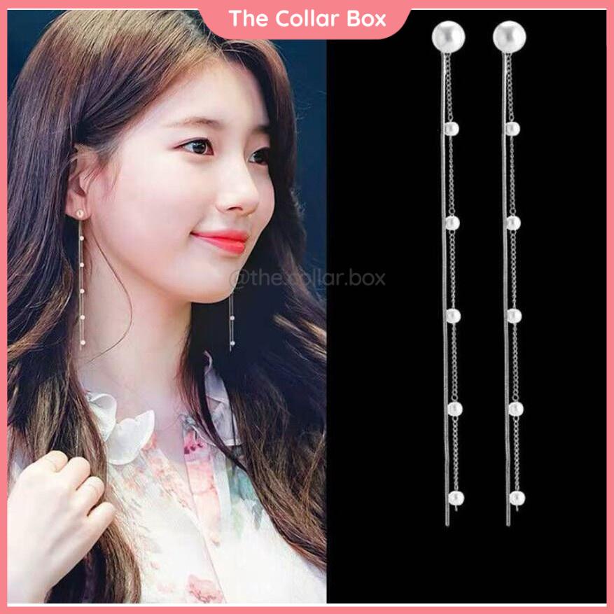 Hoa tai khuyên tai thả dáng dài đính đá xinh xắn - Mã HT030 The Collar Box