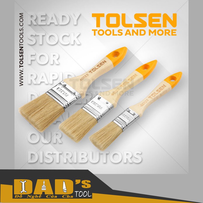 BỘ 3 CÂY CỌ SƠN CÁN GỖ - TOLSEN 40144/45