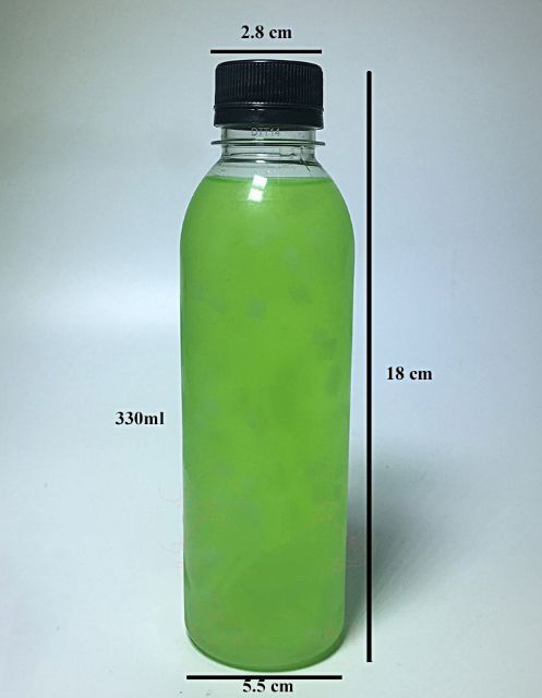 Combo 10 Chai nhựa tròn nắp đen 330ml đựng keo sữa, đồ uống