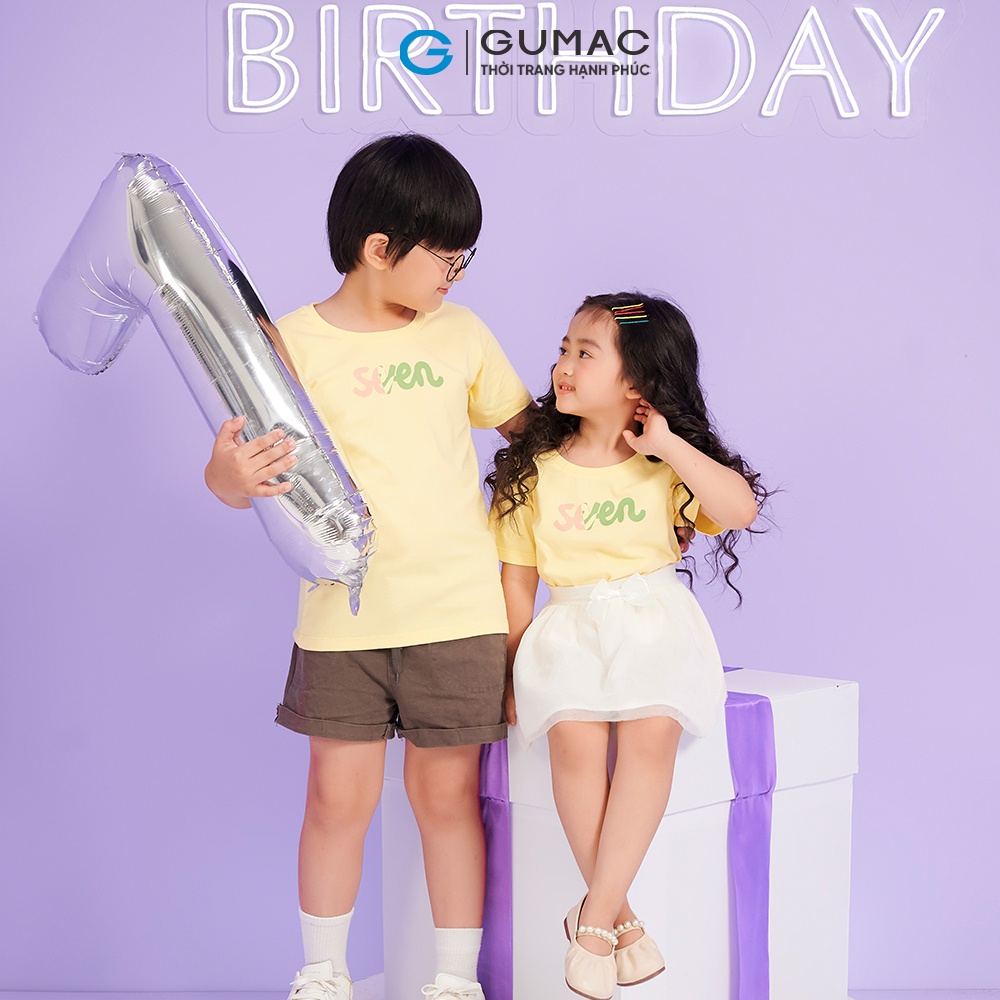 Áo Thun Bé Thời Trang Gumac ATKC08089 In Chữ Seven