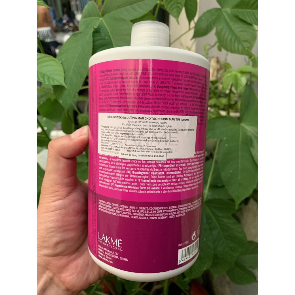 Dầu gội cho tóc nhuộm tím Lakme Teknia Violet LAVENDER Shampoo Refresh 1000ml ( New 2020 )
